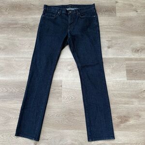 John Varvatos USA Bowery Slim Straight Dark Blue Indigo Jeans Mens Size 33x32